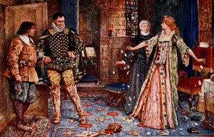 Elizabeth rompe la carta de Dudley, ilustración de 